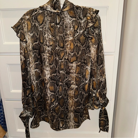 Zara Snake Print Blouse XS - Picture 4 of 9